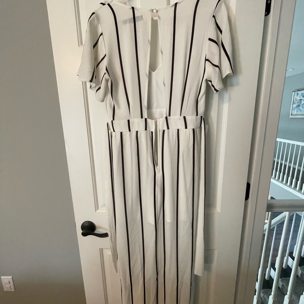 Unique striped romper dress hybrid